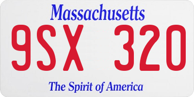 MA license plate 9SX320