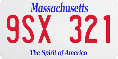 MA license plate 9SX321
