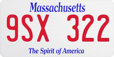 MA license plate 9SX322