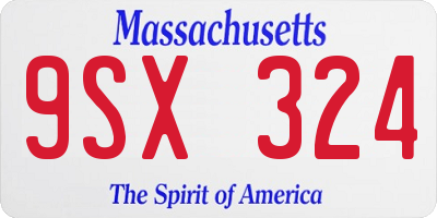MA license plate 9SX324