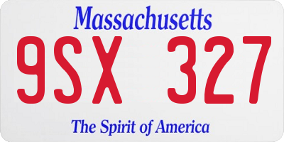 MA license plate 9SX327