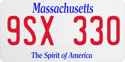 MA license plate 9SX330