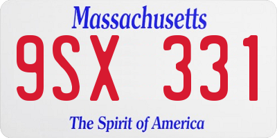 MA license plate 9SX331