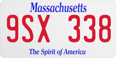 MA license plate 9SX338