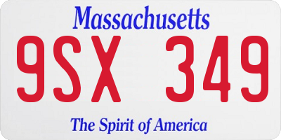 MA license plate 9SX349