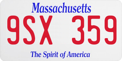 MA license plate 9SX359