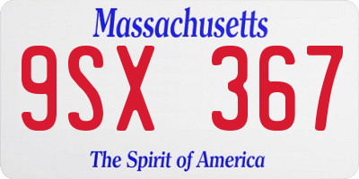 MA license plate 9SX367