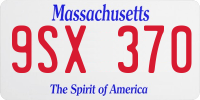 MA license plate 9SX370