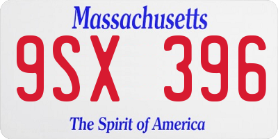 MA license plate 9SX396