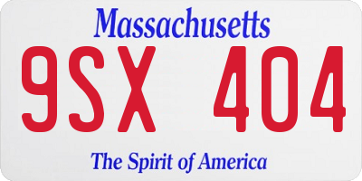 MA license plate 9SX404