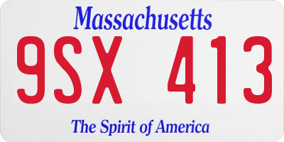 MA license plate 9SX413