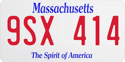MA license plate 9SX414