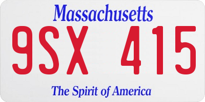 MA license plate 9SX415