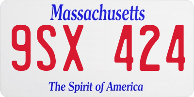 MA license plate 9SX424