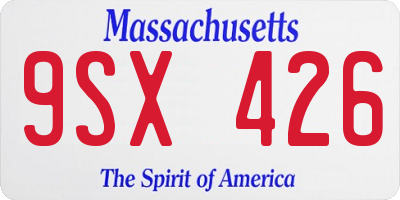 MA license plate 9SX426
