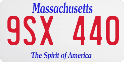 MA license plate 9SX440