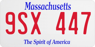 MA license plate 9SX447