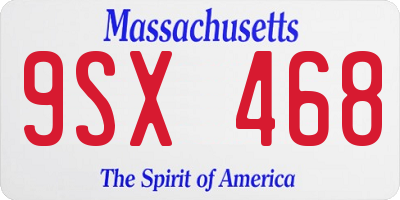MA license plate 9SX468