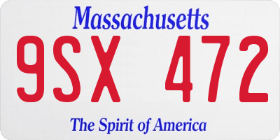 MA license plate 9SX472