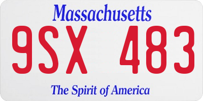 MA license plate 9SX483