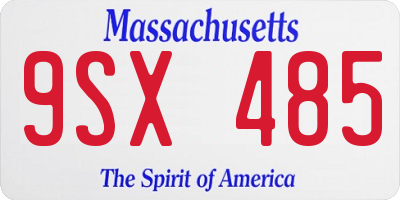 MA license plate 9SX485