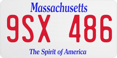 MA license plate 9SX486