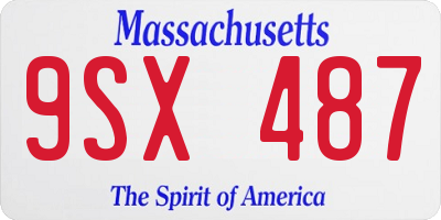 MA license plate 9SX487