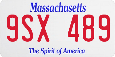 MA license plate 9SX489