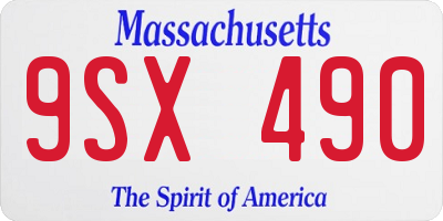 MA license plate 9SX490