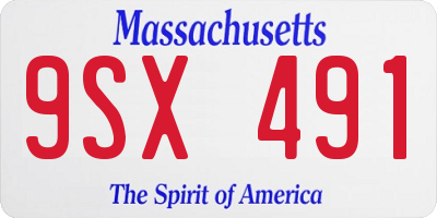 MA license plate 9SX491