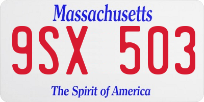 MA license plate 9SX503
