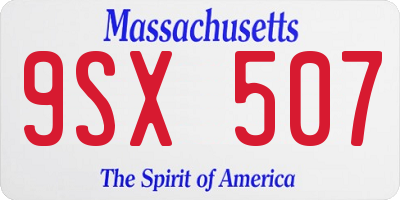 MA license plate 9SX507