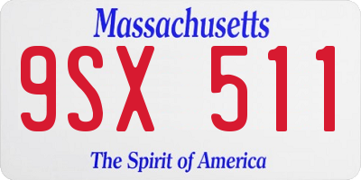 MA license plate 9SX511