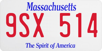MA license plate 9SX514
