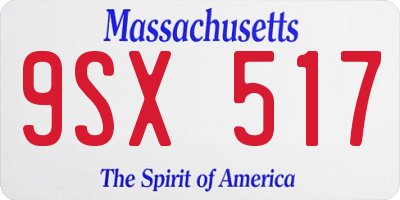 MA license plate 9SX517