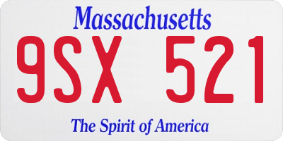MA license plate 9SX521