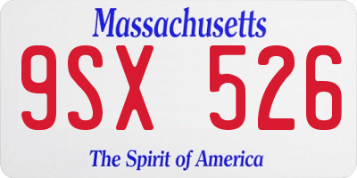 MA license plate 9SX526