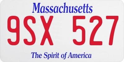 MA license plate 9SX527