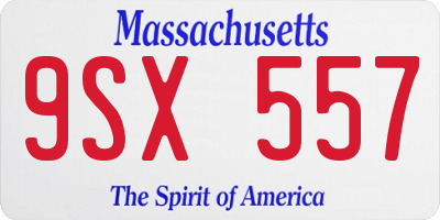 MA license plate 9SX557