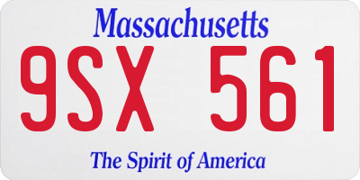 MA license plate 9SX561