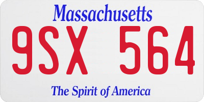 MA license plate 9SX564