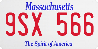 MA license plate 9SX566