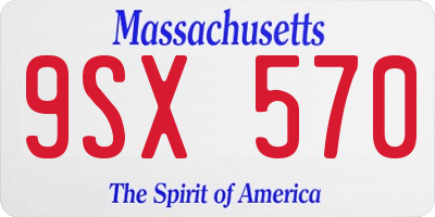 MA license plate 9SX570