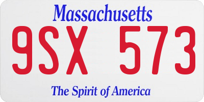 MA license plate 9SX573