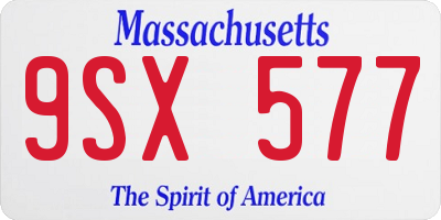 MA license plate 9SX577
