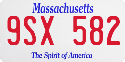 MA license plate 9SX582