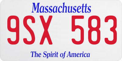 MA license plate 9SX583