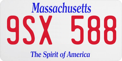 MA license plate 9SX588