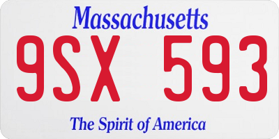 MA license plate 9SX593
