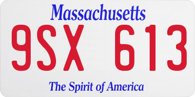 MA license plate 9SX613